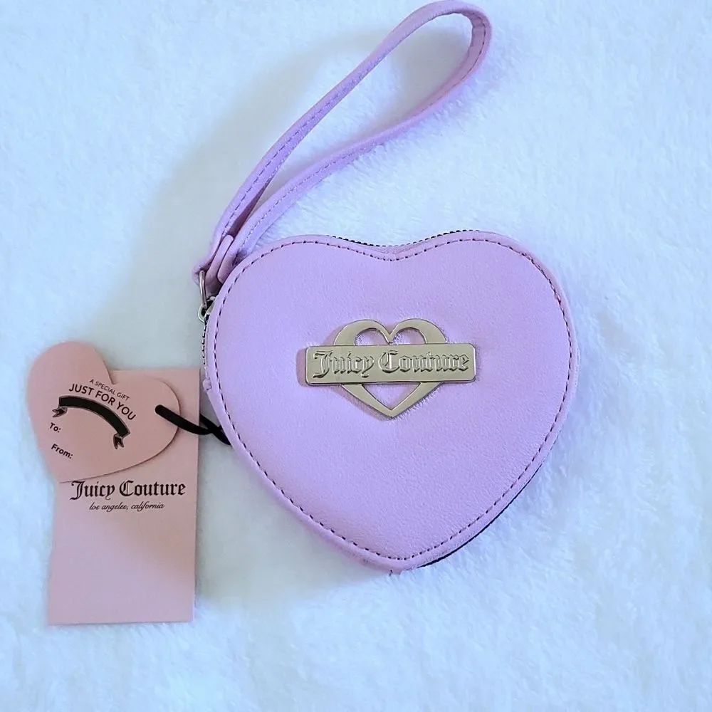 Juicy🍊 Couture "Orchid Bouquet"💐 Glam Heart❤ Zip Around Coin🪙 Purse - NWT